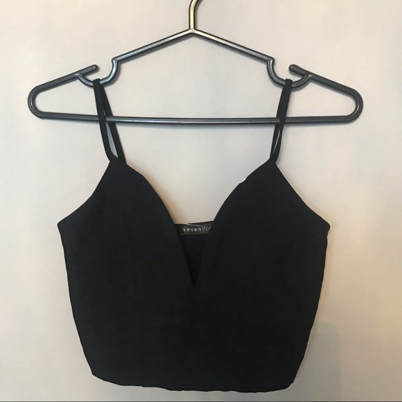 V Neck Wire Crop Top - Picture 1 of 3
